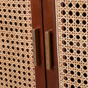 Rotan Webbing Tv-meubel Donkerbruin - 160x40x65cm.