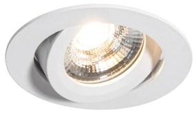 Inbouwspot wit kantelbaar 8,2cm incl. LED dim to warm IP54 ultra slim - Pupil