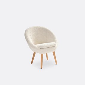 Bolvormige fauteuil met bouclette Jimi