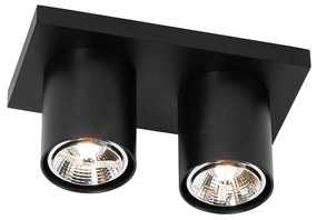 Moderne plafondSpot / Opbouwspot / Plafondspot zwart 2-lichts - Tubo Modern GU10 Binnenverlichting Lamp