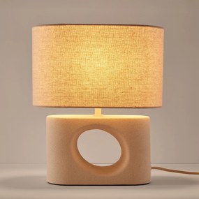 Tafellamp van keramiek en linnen, GANI