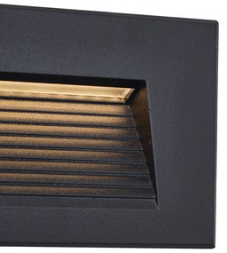 Moderne inbouw wandlamp zwart 11,5cm incl. LED IP65 - Trem