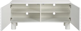 Tv-meubel Met Strepen Mat Wit 120 Cm - 120x40x55cm.