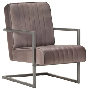 vidaXL Fauteuil echt leer verweerd bruin