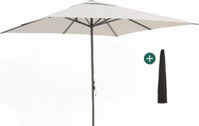 Parasol Shadowline Cuba | Inclusief hoes | Vierkant | 350x350cm | Met katrol | Grijs/Antraciet  | Kees Smit Tuinmeubelen
