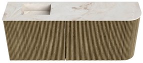 Mondiaz Joya DLux 100cm toiletmeubel ronding rechts dusk met wastafel faye links zonder kraangat frappe
