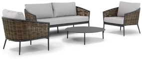 Stoel en Bank Loungeset 4 personen Wicker Taupe Coco Coco Lanai
