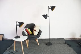 Arras Industrieel Design Vloerlamp 2-Lichts Goud Zwart
