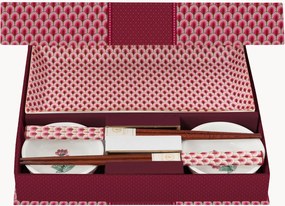 Sushi dinerserviesset, 2 personen, Oosterse Bloem, 6-delig