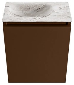 Mondiaz Ture DLux toiletmeubel 40cm rust met wastafel glace links met kraangat