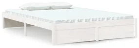 vidaXL Bedframe massief hout wit 135x190 cm 4FT6 Double