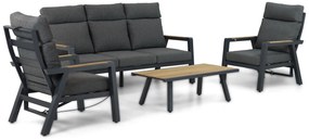 Stoel en Bank Loungeset 5 personen Aluminium/teak Grijs  Lifestyle Garden Furniture Marseille