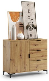 Kast LANA 03 Eiken Artisan - STAANDE KAST MET LADEN