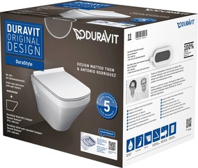 Duravit Durastyle closet wand set inclusief zitting rimless 37x48 cm Wit