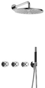 Hotbath Cobber IBSW70 Regendoucheset inbouw - 38.5cm wandarm - 30cm ronde hoofddouche - staafhanddouche - chroom IBSW70CR5