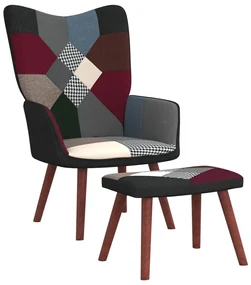 vidaXL Relaxstoel met voetenbank patchwork stof