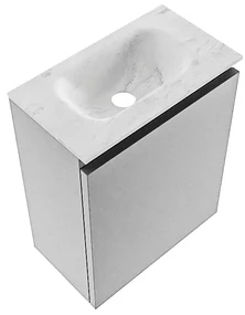 Mondiaz Ture DLux toiletmeubel 40cm plata met wastafel opalo midden zonder kraangat