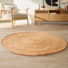 Vloerkleed in jute, Aftas, Ø100 cm