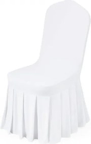 VEVOR stoelhoezen, platte voorkant, 30 stuks, wasbare stoelhoezen van polyester en spandex voor bruiloften en diners, geschikt voor stoelen (51 x 45 x 95 cm), wit