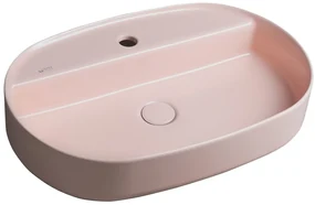 Isvea Infinity waskom 60x40cm met kraangat roze mat