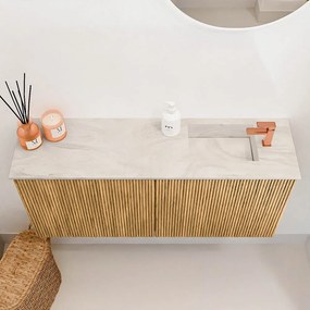 Mondiaz Joya DLux 90cm toiletmeubel oak met wastafel faye rechts 1 kraangat ostra