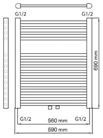 Haceka Gobi design radiator 69x59cm zwart, 6 punts