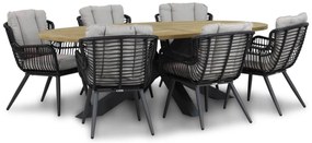 Tuinset 6 personen 240 cm Wicker/Aluminium/Aluminium/wicker Zwart Coco Azzano/Brookline