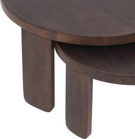 Ronde Salontafel Set Bruin - 70 X 70cm.
