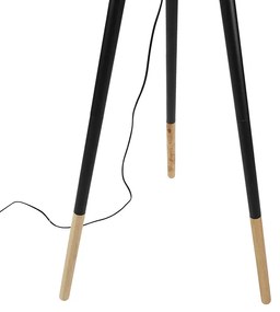 Set van tafel- en vloerlamp met kap zwart - Pip