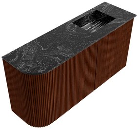 Mondiaz Joya DLux 80cm toiletmeubel ronding links ruby met wastafel faye rechts zonder kraangat lava