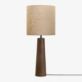 Malva Mangohouten Tafellamp ↑40 Cm & Licht Zandbruin Ø30 Cm - ↑30 Cm Arlina - Sklum
