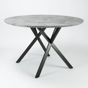 Ronde eettafel 'Nola' 120 cm, 3D-betonlook, kleur grijs