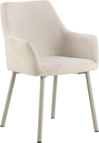 VERA Beige (stof Apia 453)/beige frame - MODERNE KUIPVORMIGE GESTOFFEERDE STOEL VOOR WOONKAMER / LOFT