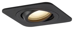 Buitenlamp Set van 6 Afgeronde inbouwspot zwart GU10 50mm draai- en kantelbaar IP44 - Alberto Modern GU10 IP44 Buitenverlichting vierkant Lamp