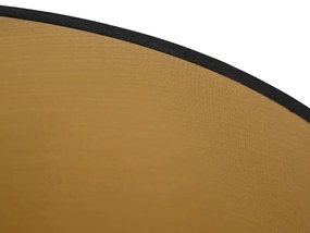 Katoenen lampenkap zwart 45/50/28 met gouden binnenkant