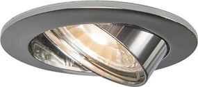 Smart inbouwspot staal kantelbaar incl. Wifi GU10 - Edu