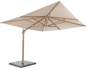 4 Seasons Outdoor Hacienda parasol 300 x 400 cm zand, wood look frame  Parasol    beige weerbestendig