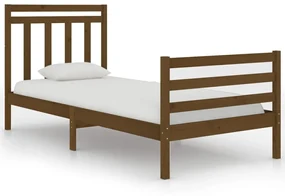 vidaXL Bedframe massief hout honingbruin 75x190 cm 2FT6 Small Single