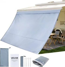 VEVOR zonnescherm (2 x 3,3 m) voor luifels (3,5 m), voorpaneel voor luifel met UV50+ bescherming, PU-hoes met ritssluiting en dubbelgestikt polyester gaasdoek, regenhoes voor campers, caravans en campers.