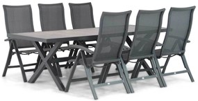 Tuinset 6 personen 245 cm Aluminium/Textileen /Aluminium/textileen Grijs Presto Lucardo/Crossley