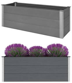 vidaXL Plantenbak verhoogd 150x50x54 cm HKC grijs