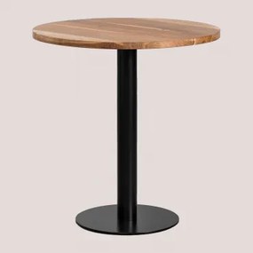 Ronde Barkruk Van Acaciahout Xiren Acaciahout - Zwart & Ø70 Cm - Sklum
