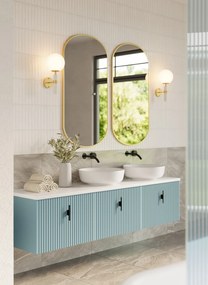 Muebles Ezra badmeubel ribbelfront 180cm baby blauw met wit toppaneel en waskom