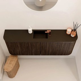 Mondiaz Joya 115cm toiletmeubel ronding links/rechts walnut met wastafel faye midden 1 kraangat urban