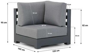 Chaise Loungeset 4 personen Aluminium Grijs Santika Furniture Santika Phantom
