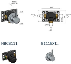 Hotbath Buddy inbouw 2-weg omstel geborsteld koper PVD