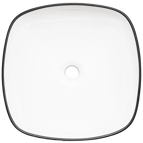 Kerra KR650 waskom vierkant wit met zwarte rand 40.5x40.5x14cm