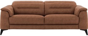 Goossens Excellent Bank Alma cognac, micro leer, 2,5-zits, urban industrieel