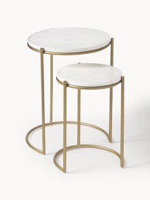 Marmeren bijzettafels Ella, 2-delig
