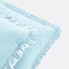 Effen kussensloop in tetra, met volant, Kumla